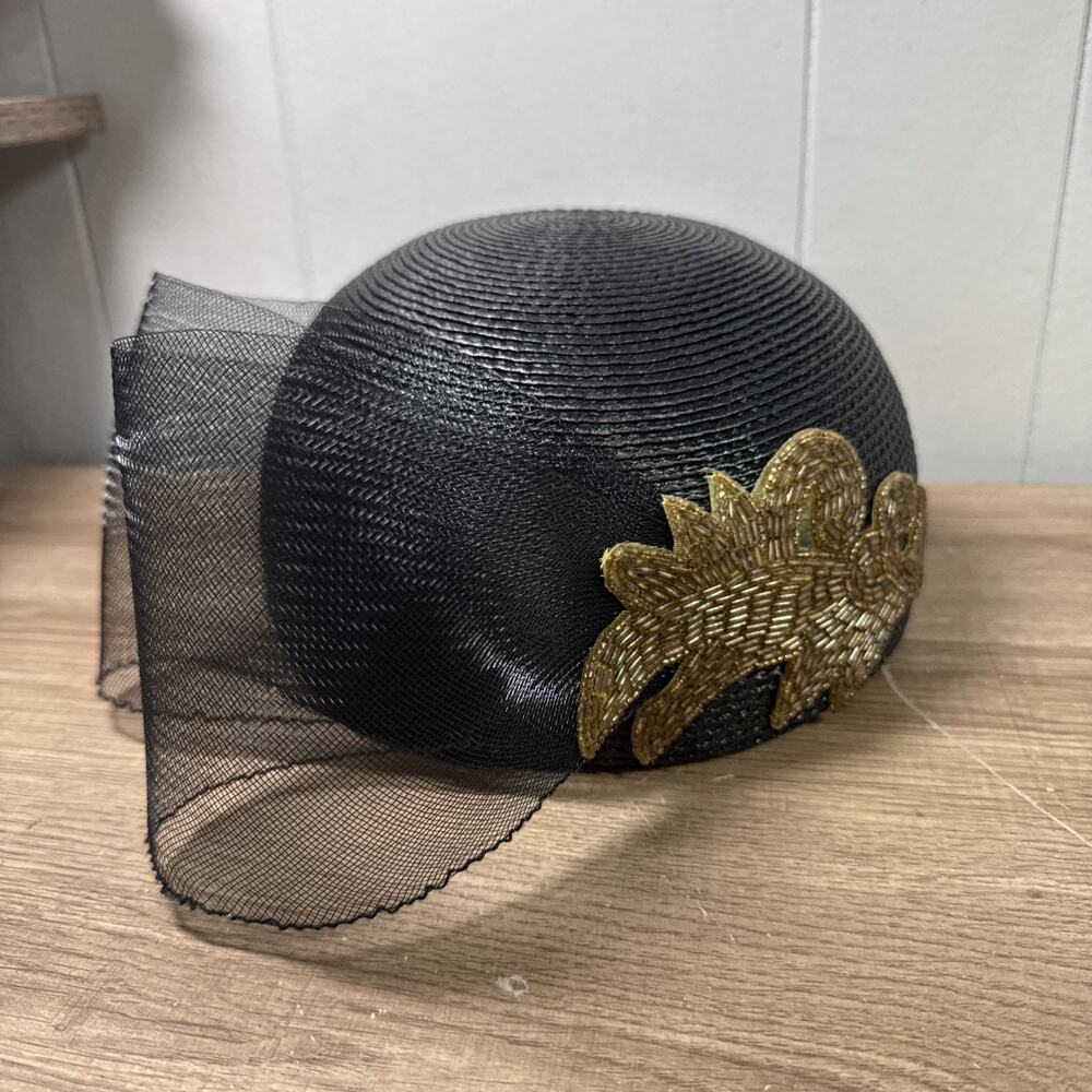Vintage Ladies Black Church Lady Hat Made in Taiwan